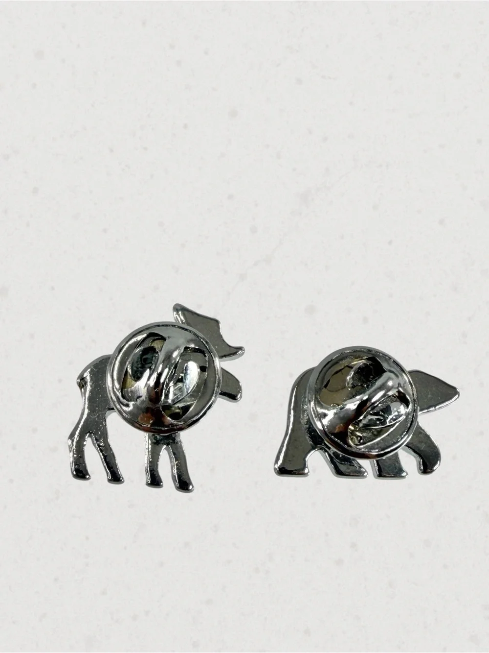 Moose Bear Pin Brooch Silver Tone Abalone Purple Green Pink Woods Camping Animal